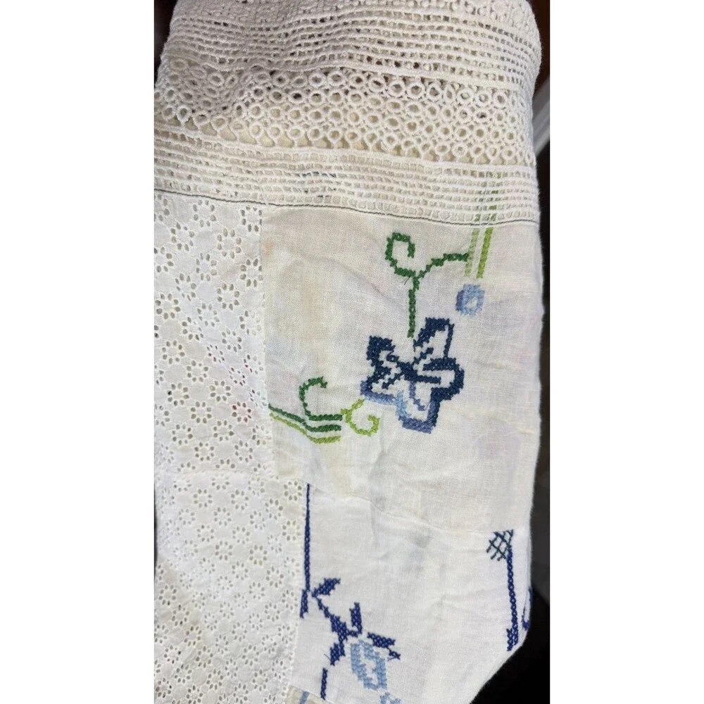 Free People Wallflower Pull-On Pants Embroidered Patchwork  M Imperfect